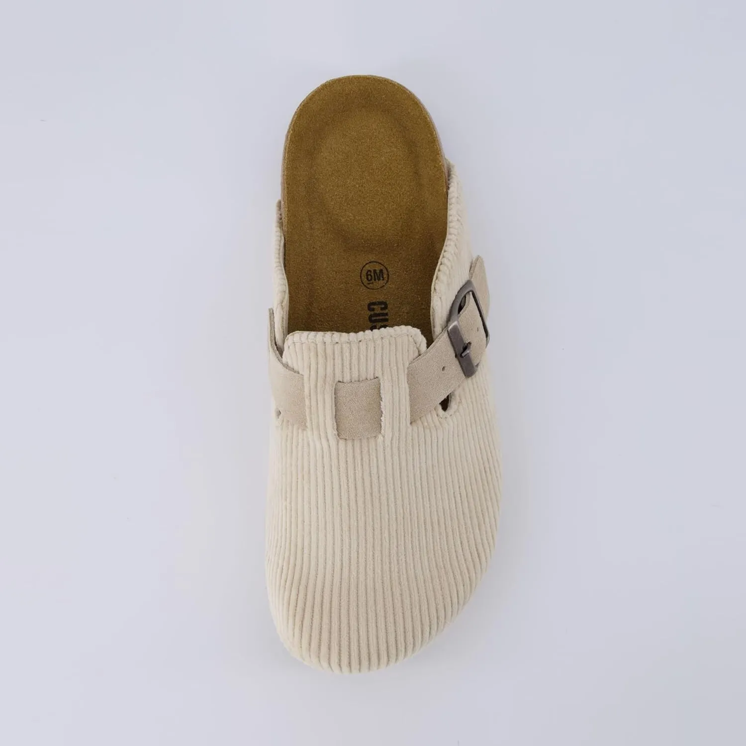 CUSHIONAIRE Hana Slip-On Buckle Clog with Cork Footbed  Memory Foam, Wide Widths Available