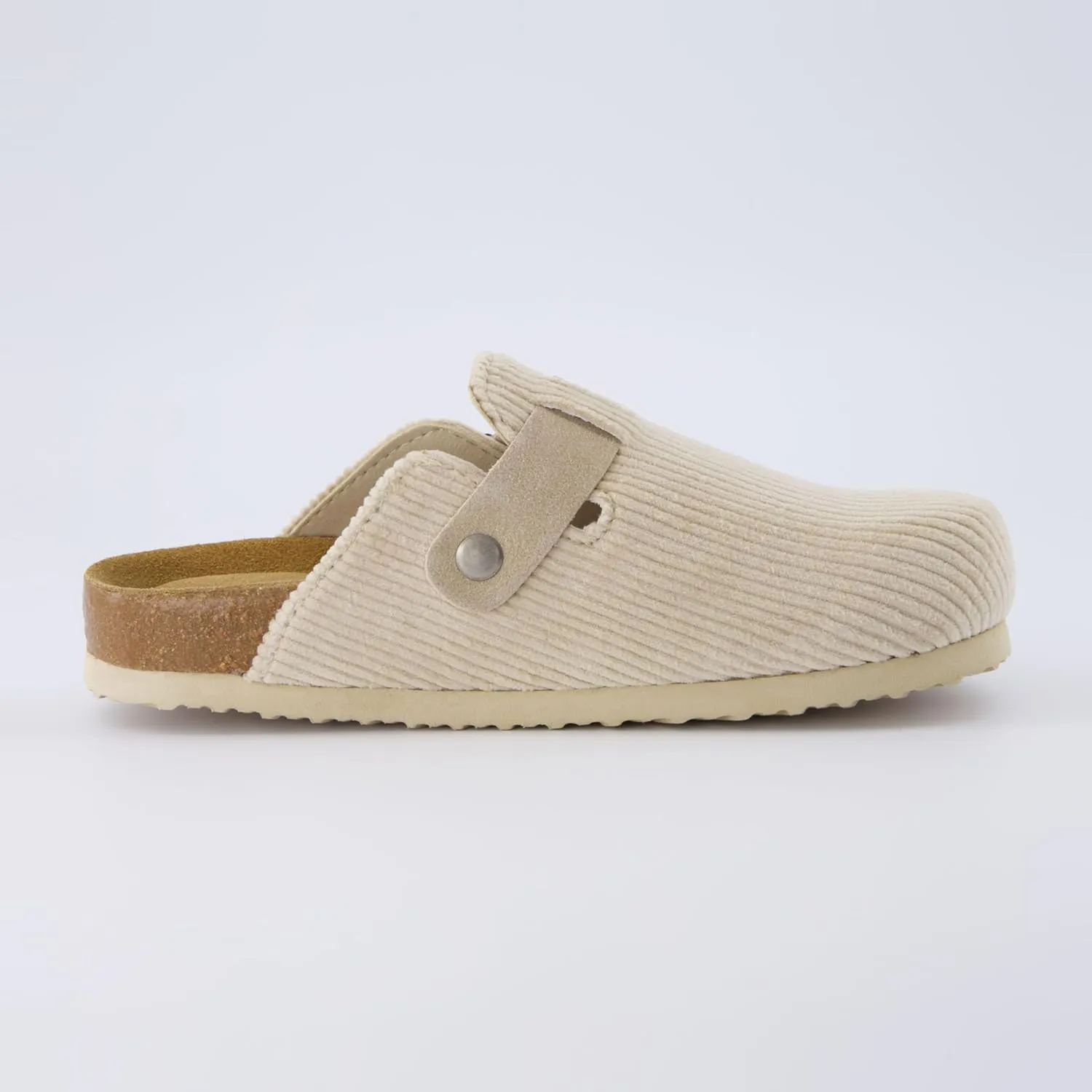 CUSHIONAIRE Hana Slip-On Buckle Clog with Cork Footbed  Memory Foam, Wide Widths Available