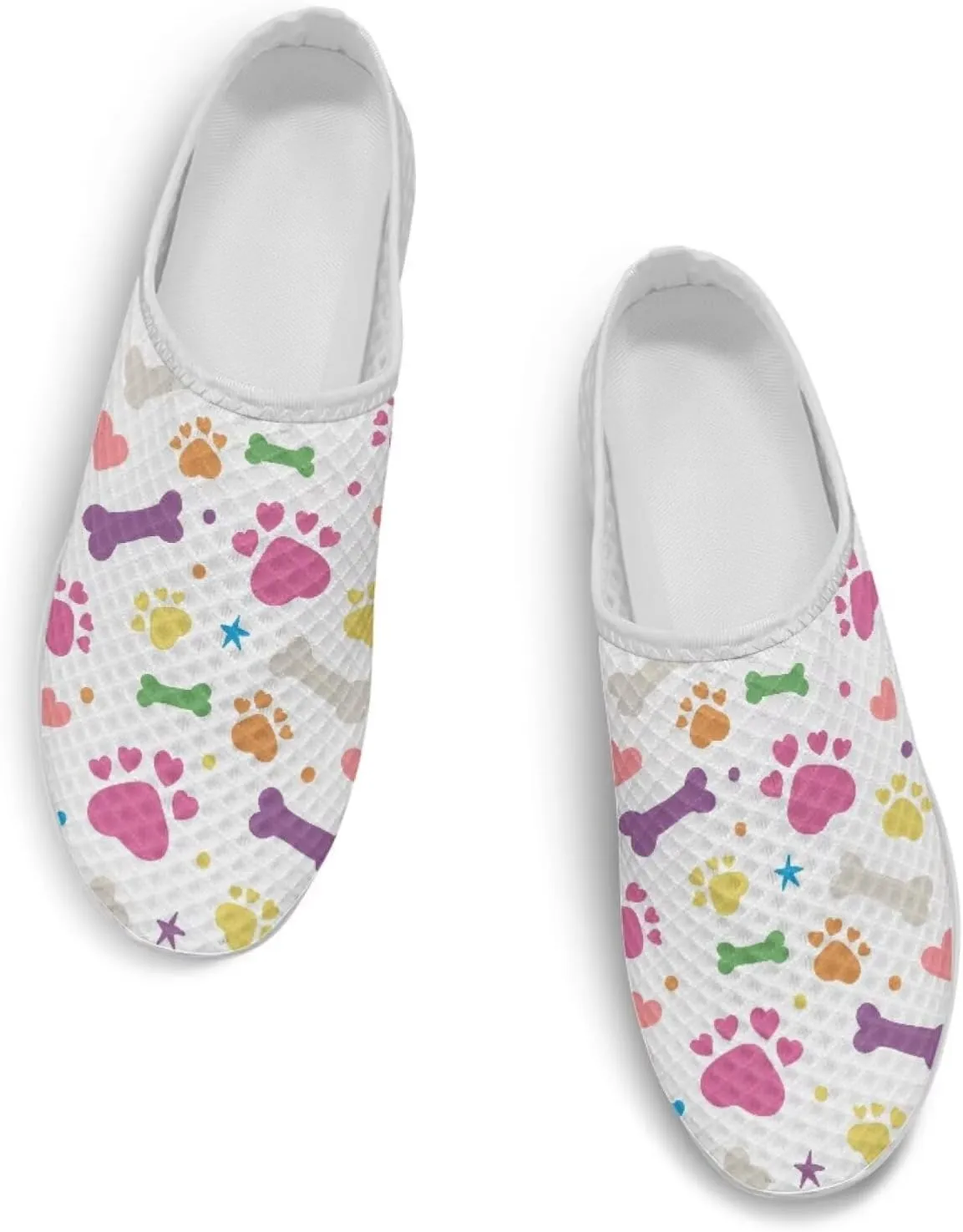 Cute Paw Women's Garden Shoes Slip On Mules Novelty Sneakers with Memory Foam Anti-Slip EVA Outsole Loafers
