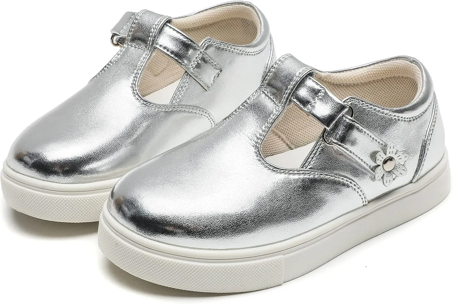 DADAWEN Girls Cute Mary Jane Flats School Uniform Shoes Comfort Sneakers (Toddler/Little Kid/Big Kid)