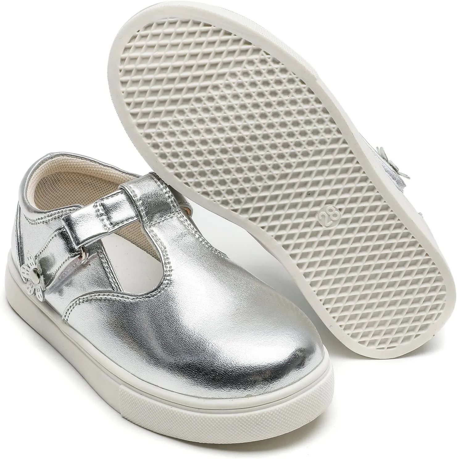 DADAWEN Girls Cute Mary Jane Flats School Uniform Shoes Comfort Sneakers (Toddler/Little Kid/Big Kid)