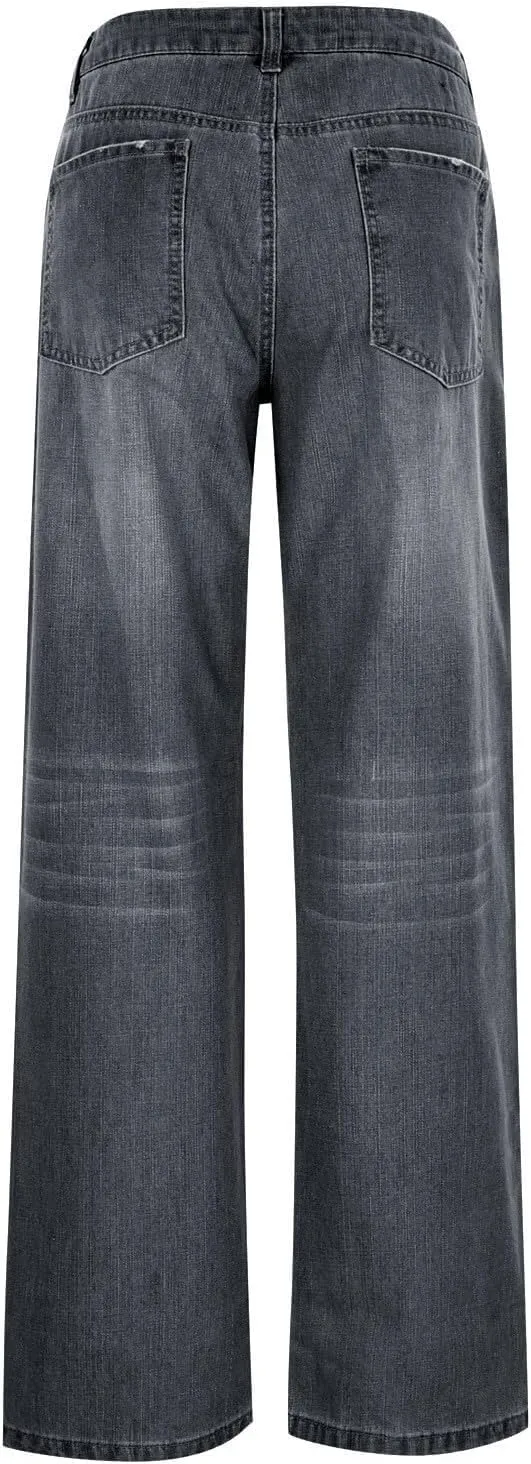 Denim Sweatpants Jeans for Women Trendy Low Rise Baggy Jeans Y2k Boyfriend Barrel Jeans Casual Loose Wide Leg Jeans