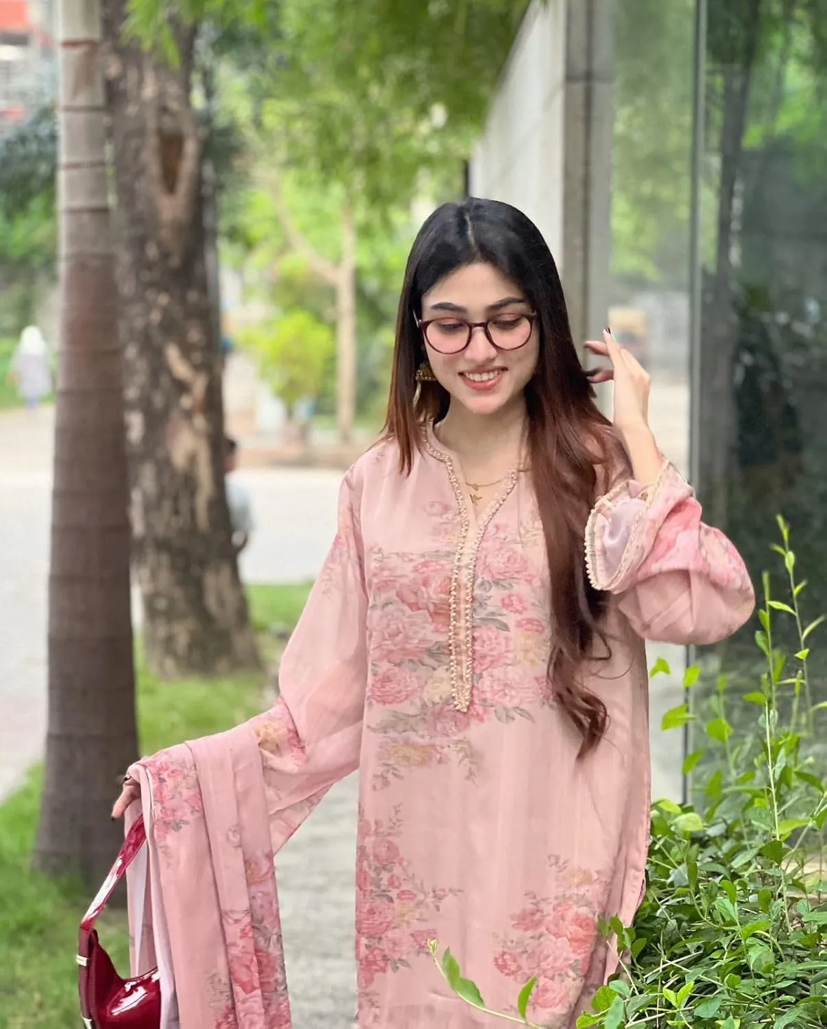 Designer Pink Faux Georgette Suit Set with Digital Print | Full Stitched Kurta, Farshi Pant & Dupatta | M to XXL