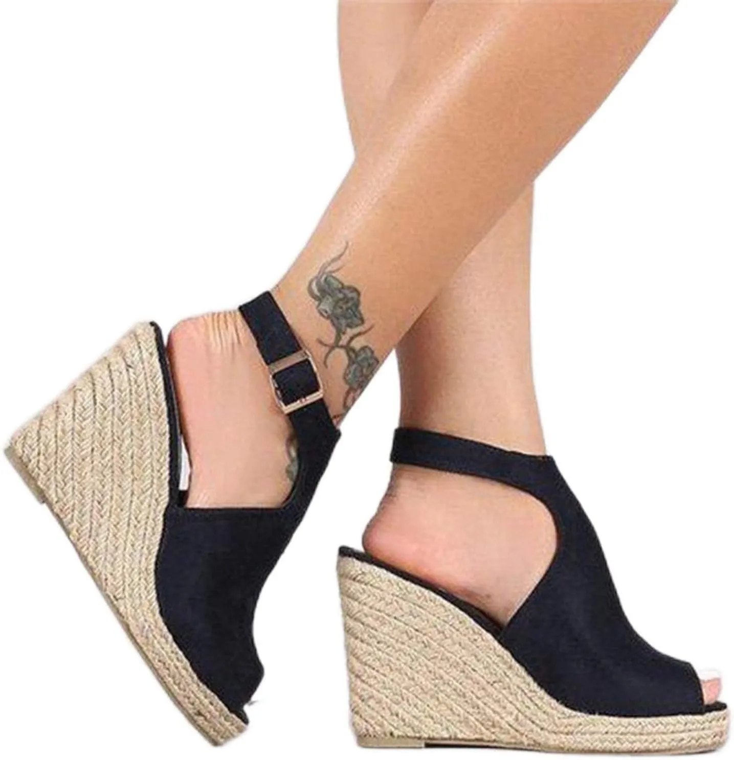 Dheva-C Platform Sandals Women Summer Dressy Fashion Espadrilles Sandals Wedges Sandals Platform Casual Summer High Heels Open Toe Sandals Slip on Shoes Women