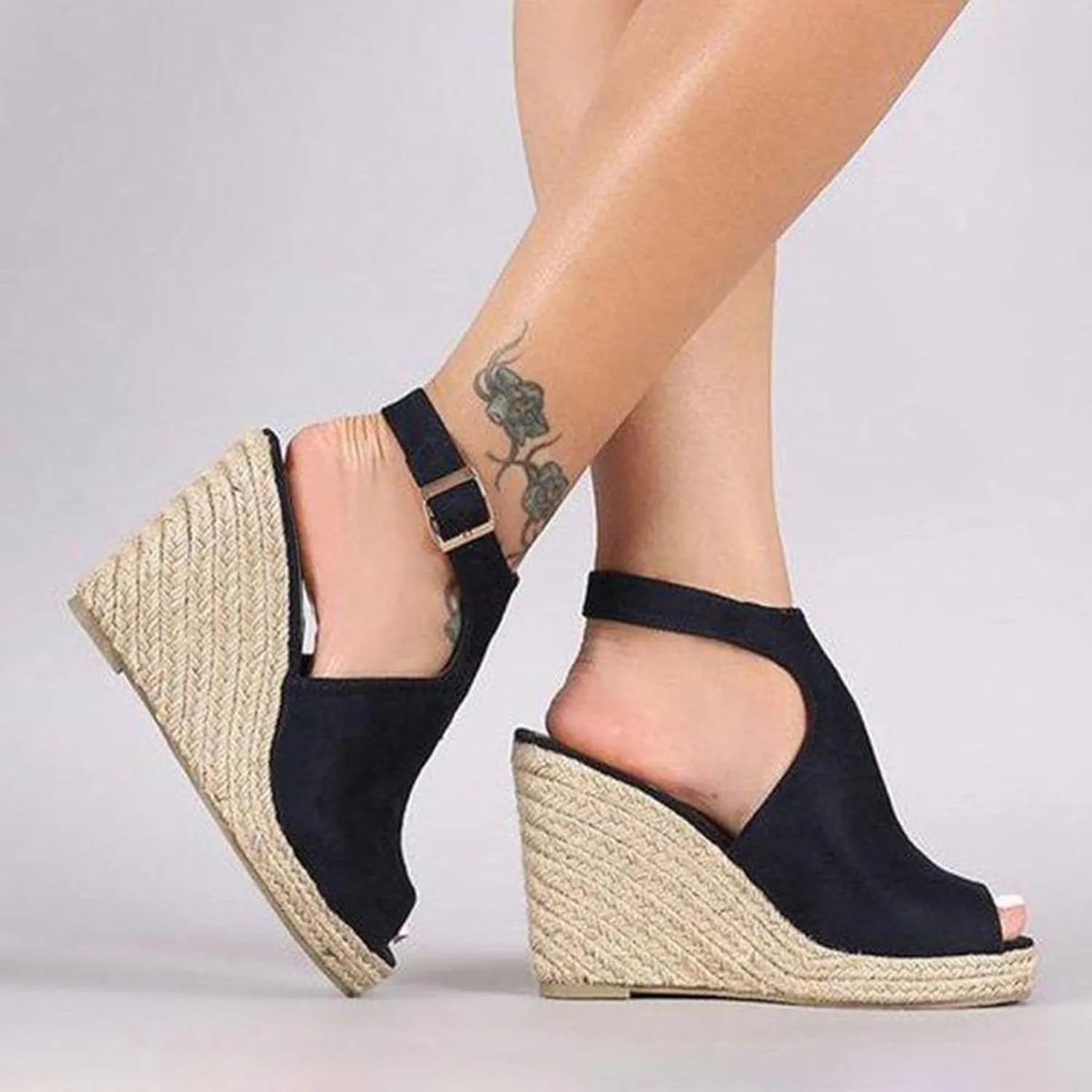 Dheva-C Platform Sandals Women Summer Dressy Fashion Espadrilles Sandals Wedges Sandals Platform Casual Summer High Heels Open Toe Sandals Slip on Shoes Women
