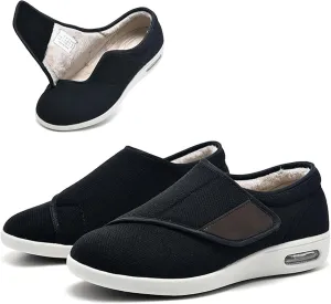 Diabetic Warm Fleece Shoes, Orthopedic Comfy Casual Sneakers, Warm Fur Lined Slippers, Lightweight Walking Shoes, Wide Shoes with Adjustable Closure, for Swollen Feet