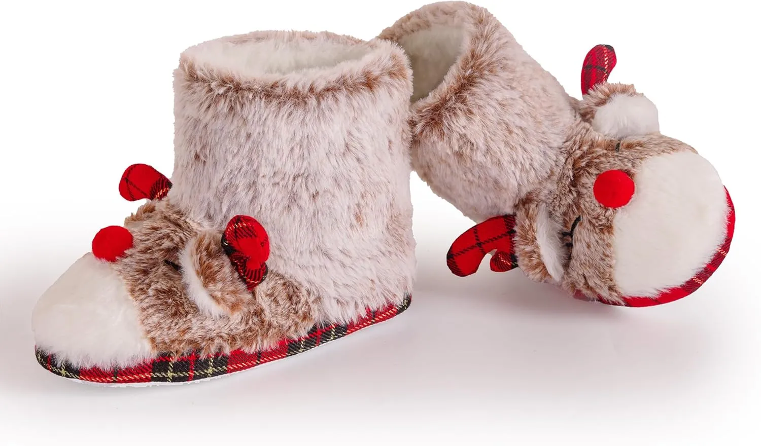 Dream Bridge Girls Kids Slippers Booties Home House Slippers Boots Toddler Cute Plush Fleece Warm Cartoon Indoor Outdoor Slip on Fluffy Booties Rainbow Shoes for Boys Girls