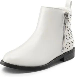 DREAM PAIRS Girls Ankle Boots with Side Zipper Low Heels Toddler/Little Kid/Big Kid