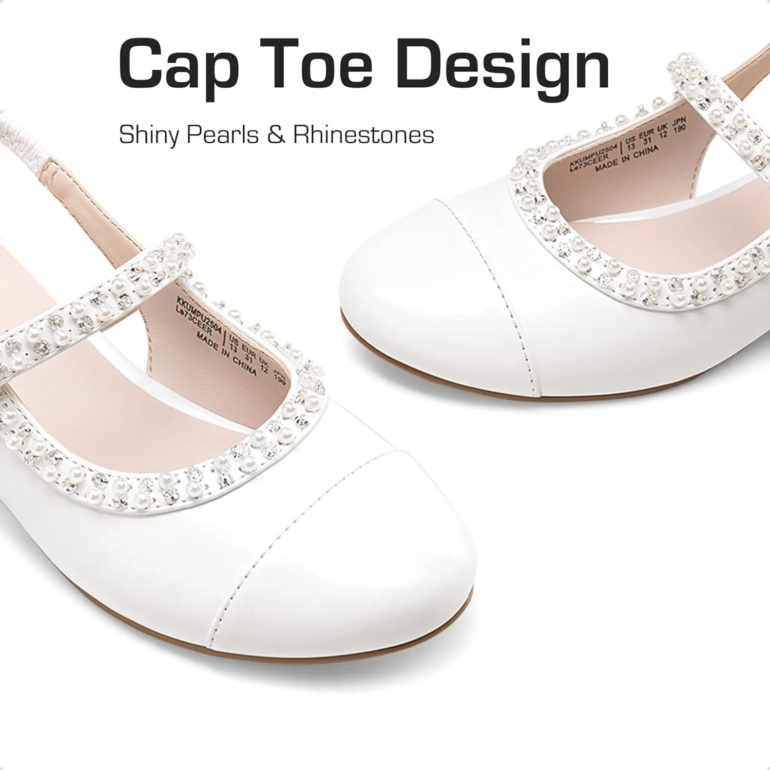 DREAM PAIRS Girls Dress Shoes Slingback Heels Round Toe Pump for Little Big Kids Flower Party Wedding Princess