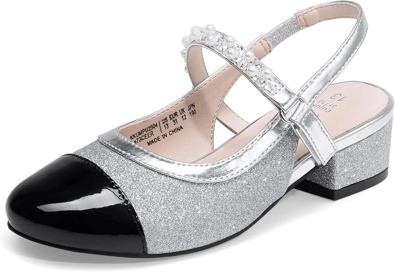 DREAM PAIRS Girls Dress Shoes Slingback Heels Round Toe Pump for Little Big Kids Flower Party Wedding Princess