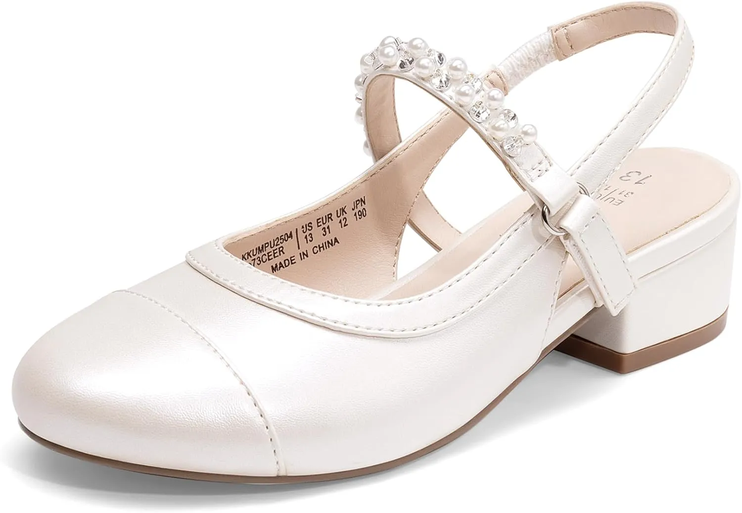 DREAM PAIRS Girls Dress Shoes Slingback Heels Round Toe Pump for Little Big Kids Flower Party Wedding Princess