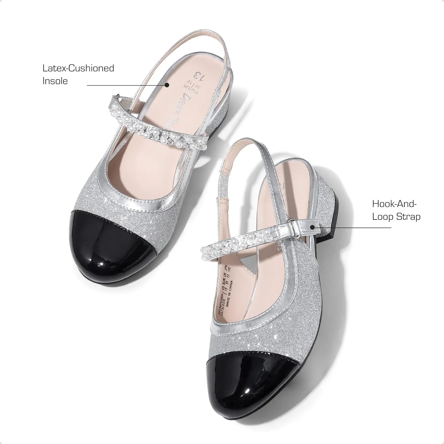 DREAM PAIRS Girls Dress Shoes Slingback Heels Round Toe Pump for Little Big Kids Flower Party Wedding Princess