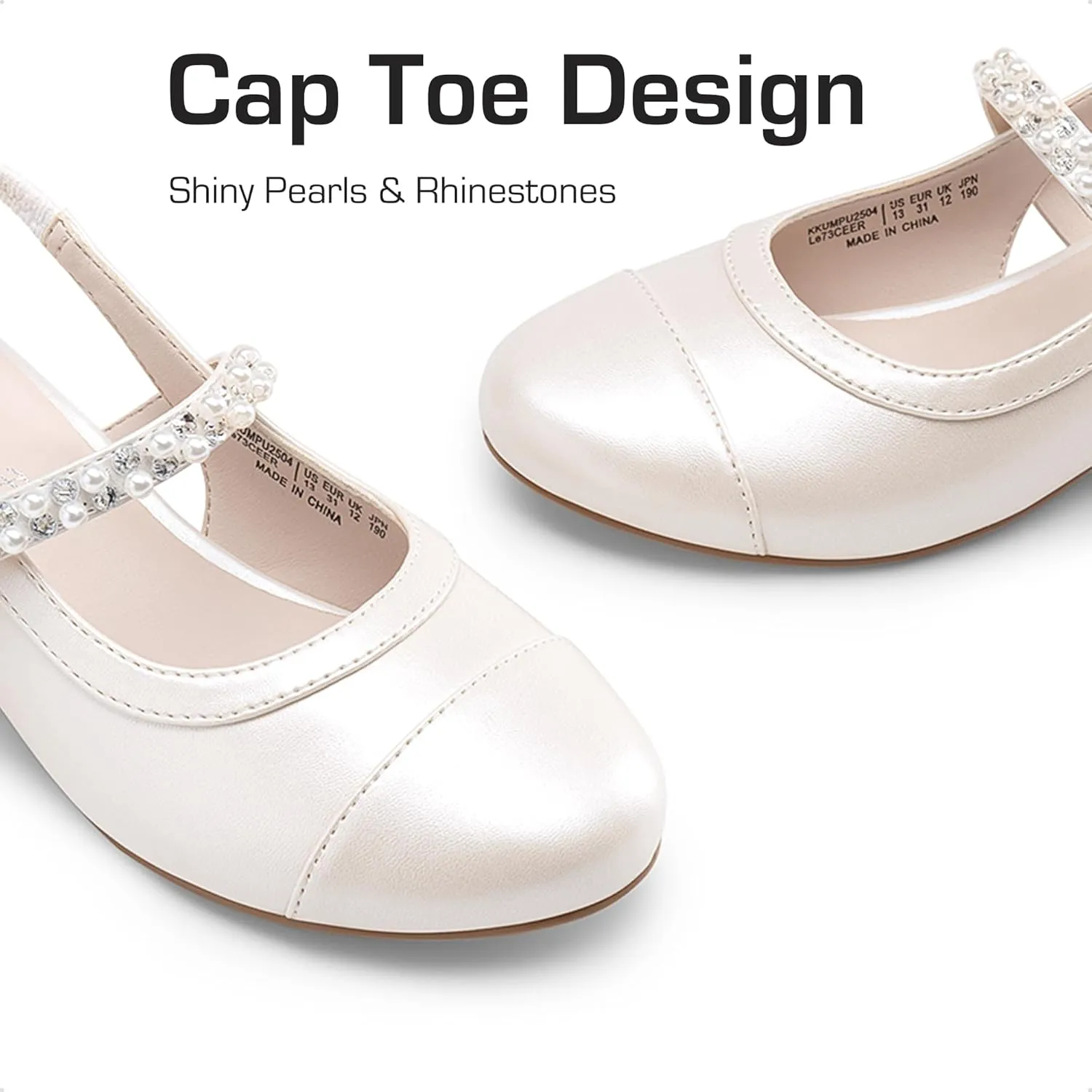 DREAM PAIRS Girls Dress Shoes Slingback Heels Round Toe Pump for Little Big Kids Flower Party Wedding Princess
