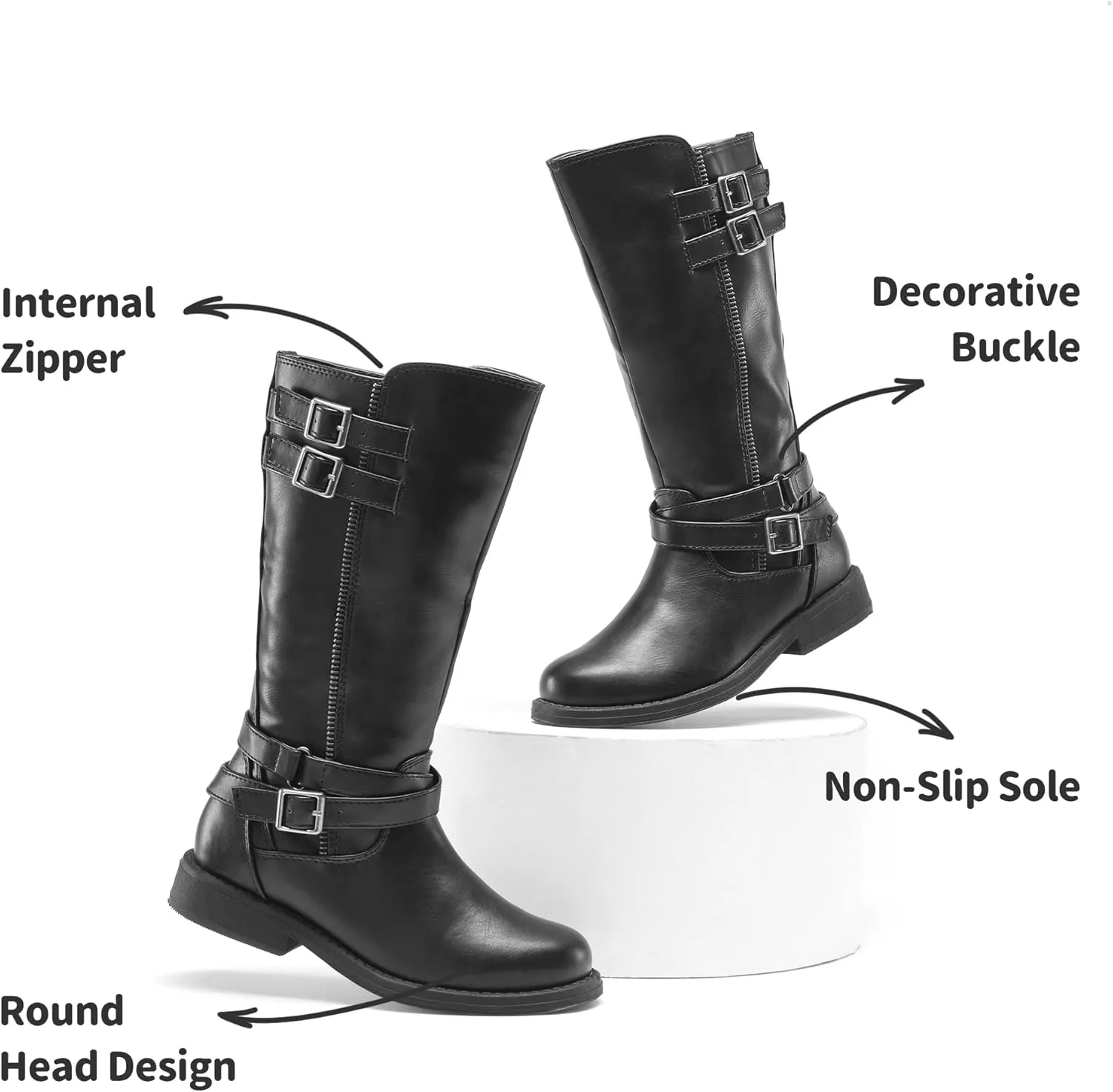 DREAM PAIRS Girls Knee High Fashion Riding Boots for Toddler/Little Kid/Big Kid