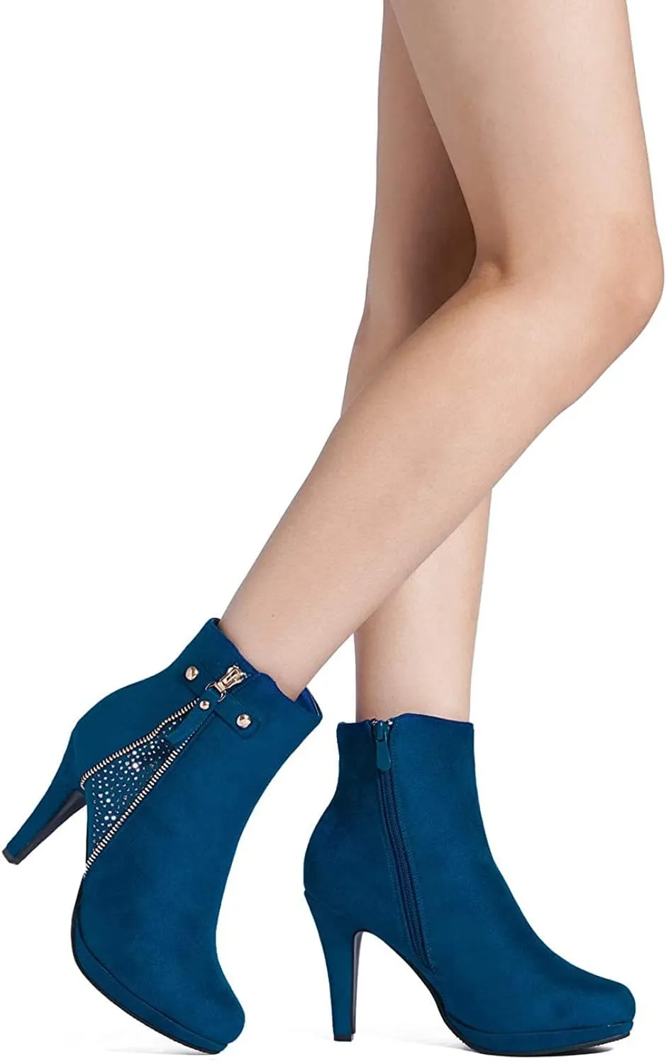 DREAM PAIRS Women's Ankle Boots High Stiletto Heel Booties Fashion Zipper Short Boots