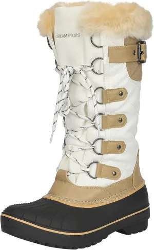 DREAM PAIRS Women's DP Warm Faux Fur Lined Mid Calf Winter Snow Boots