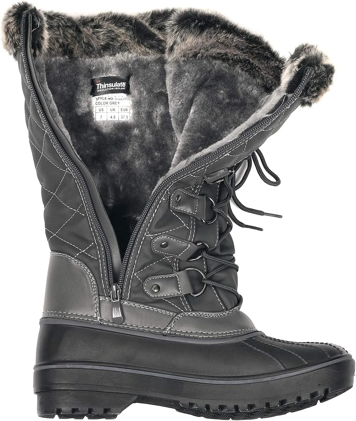 DREAM PAIRS Women's DP Warm Faux Fur Lined Mid Calf Winter Snow Boots