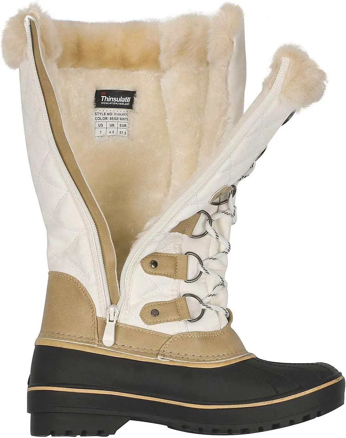 DREAM PAIRS Women's DP Warm Faux Fur Lined Mid Calf Winter Snow Boots