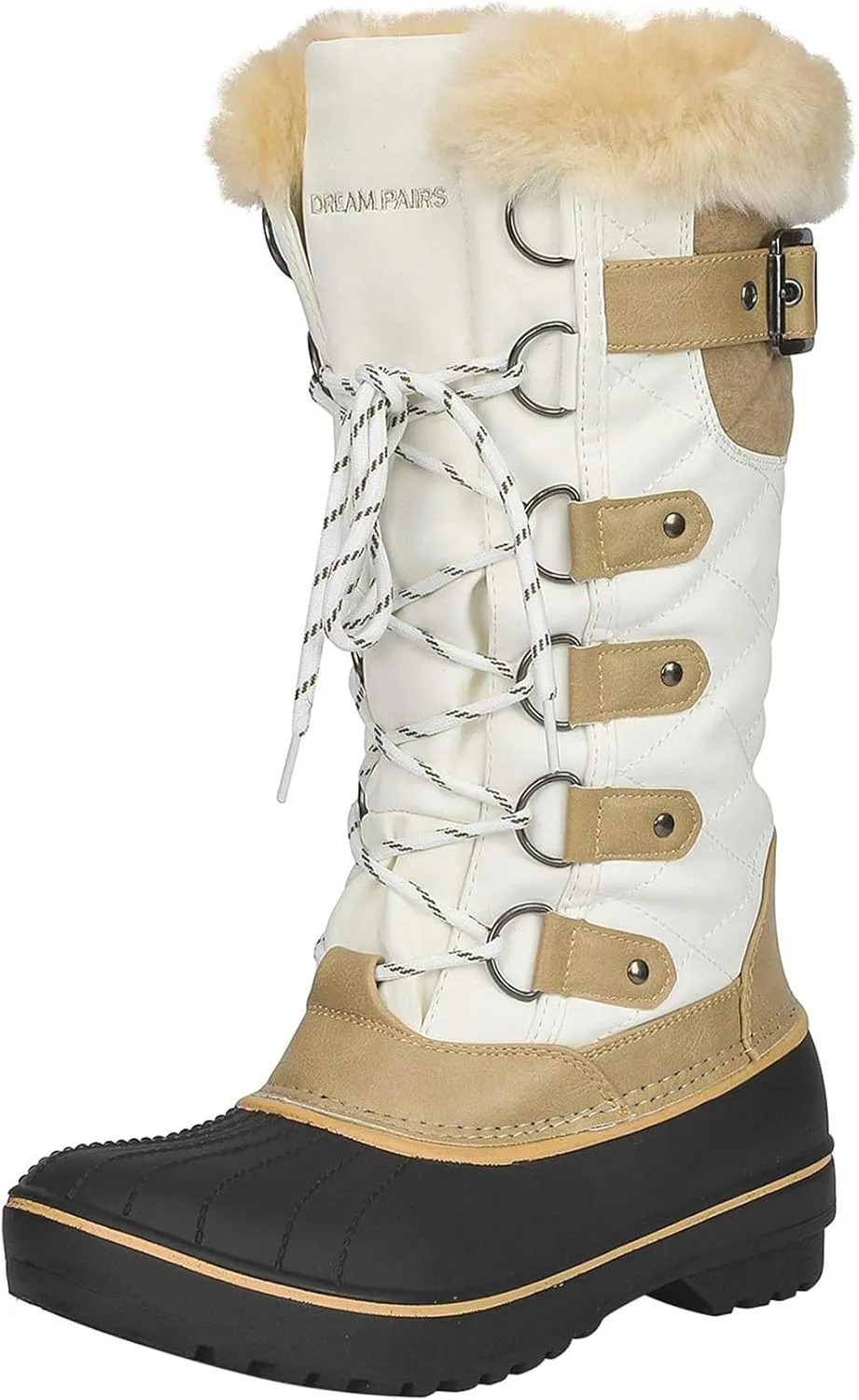 DREAM PAIRS Women's DP Warm Faux Fur Lined Mid Calf Winter Snow Boots