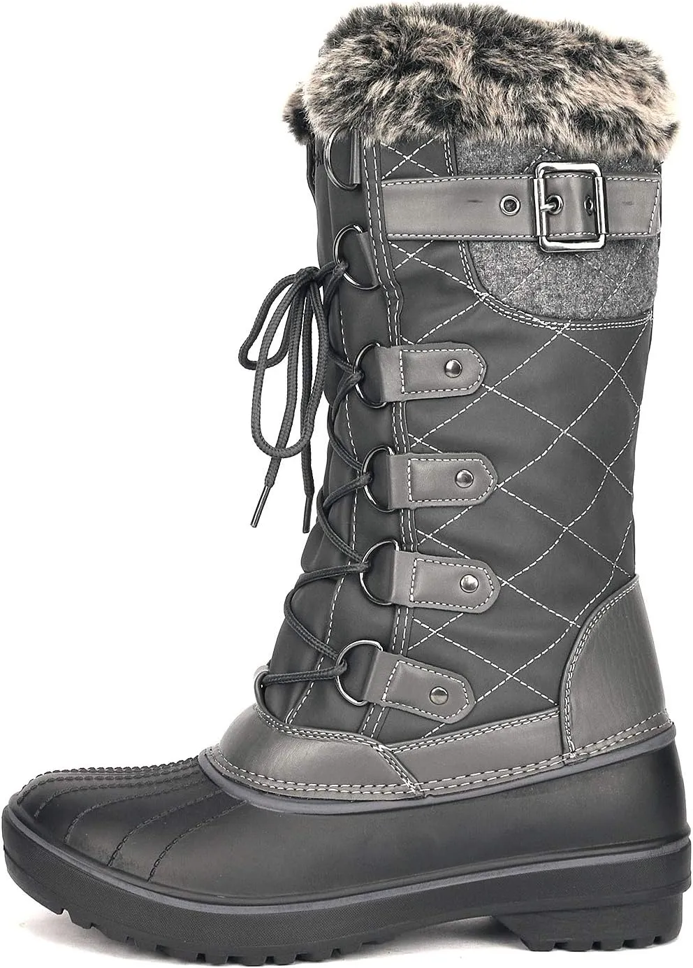 DREAM PAIRS Women's DP Warm Faux Fur Lined Mid Calf Winter Snow Boots