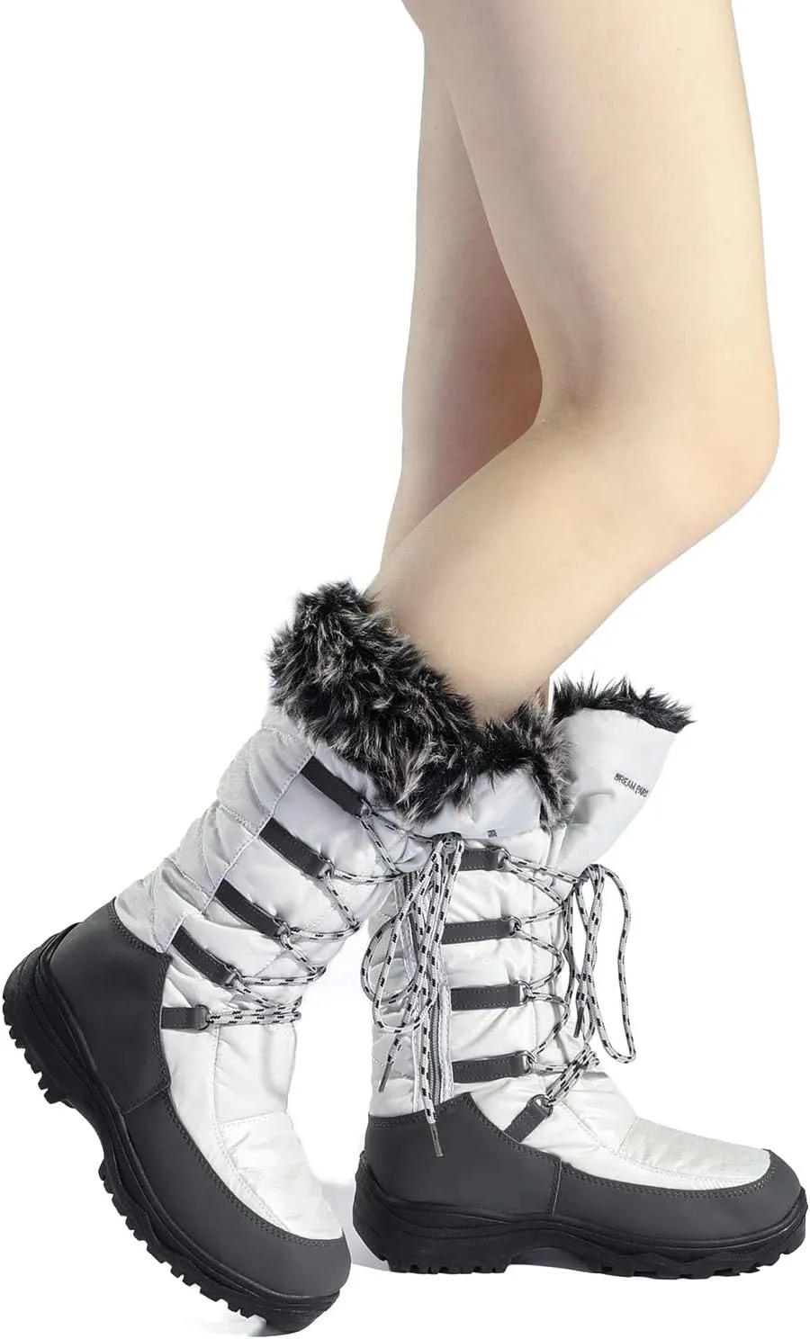 DREAM PAIRS Women's Warm Faux Fur Lined Mid-Calf Winter Snow Boots