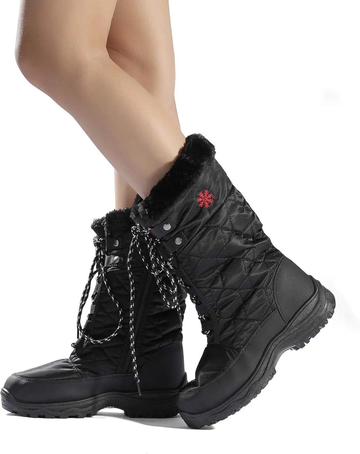 DREAM PAIRS Women's Warm Faux Fur Lined Mid-Calf Winter Snow Boots