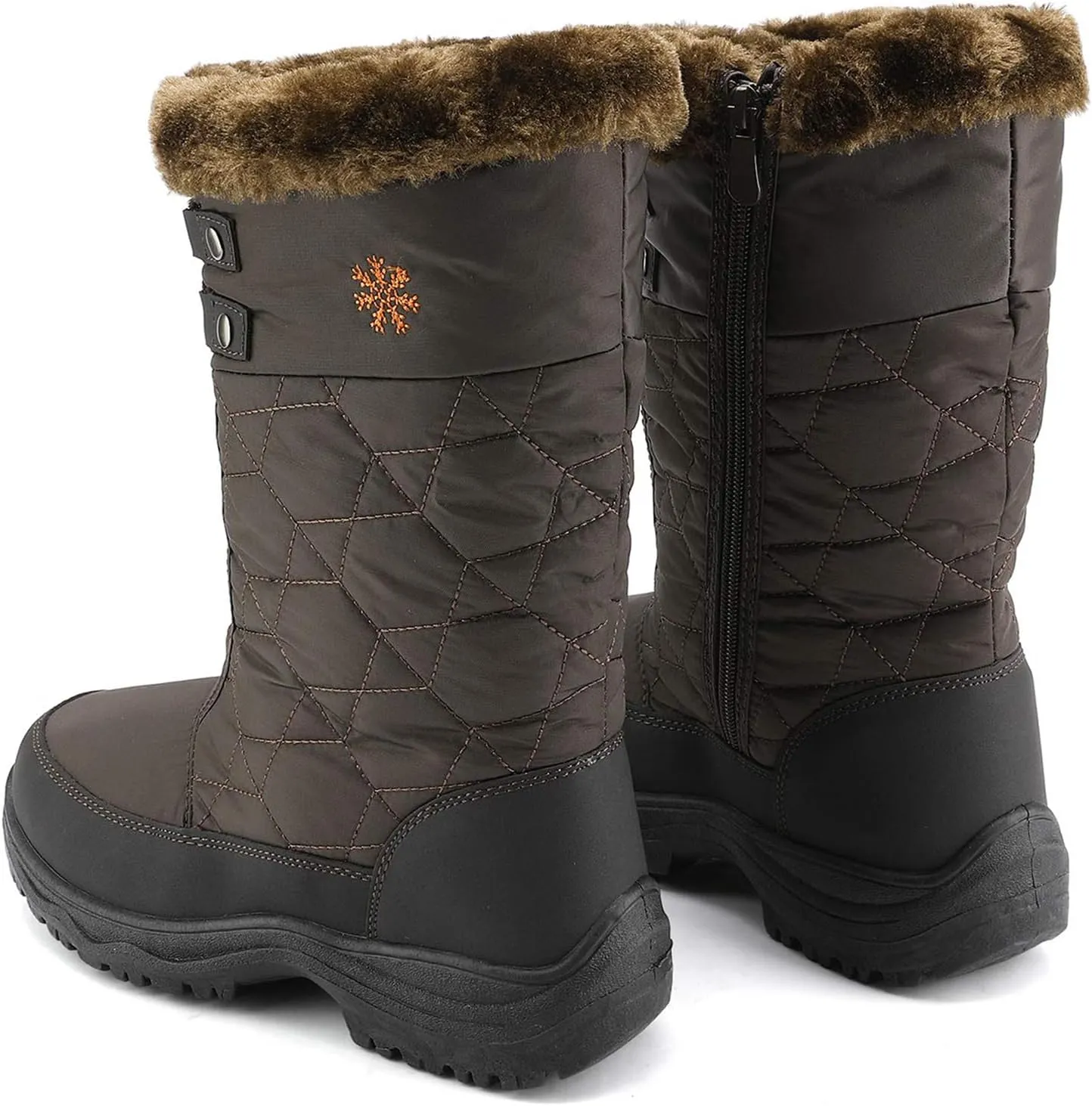 DREAM PAIRS Women's Warm Faux Fur Lined Mid-Calf Winter Snow Boots