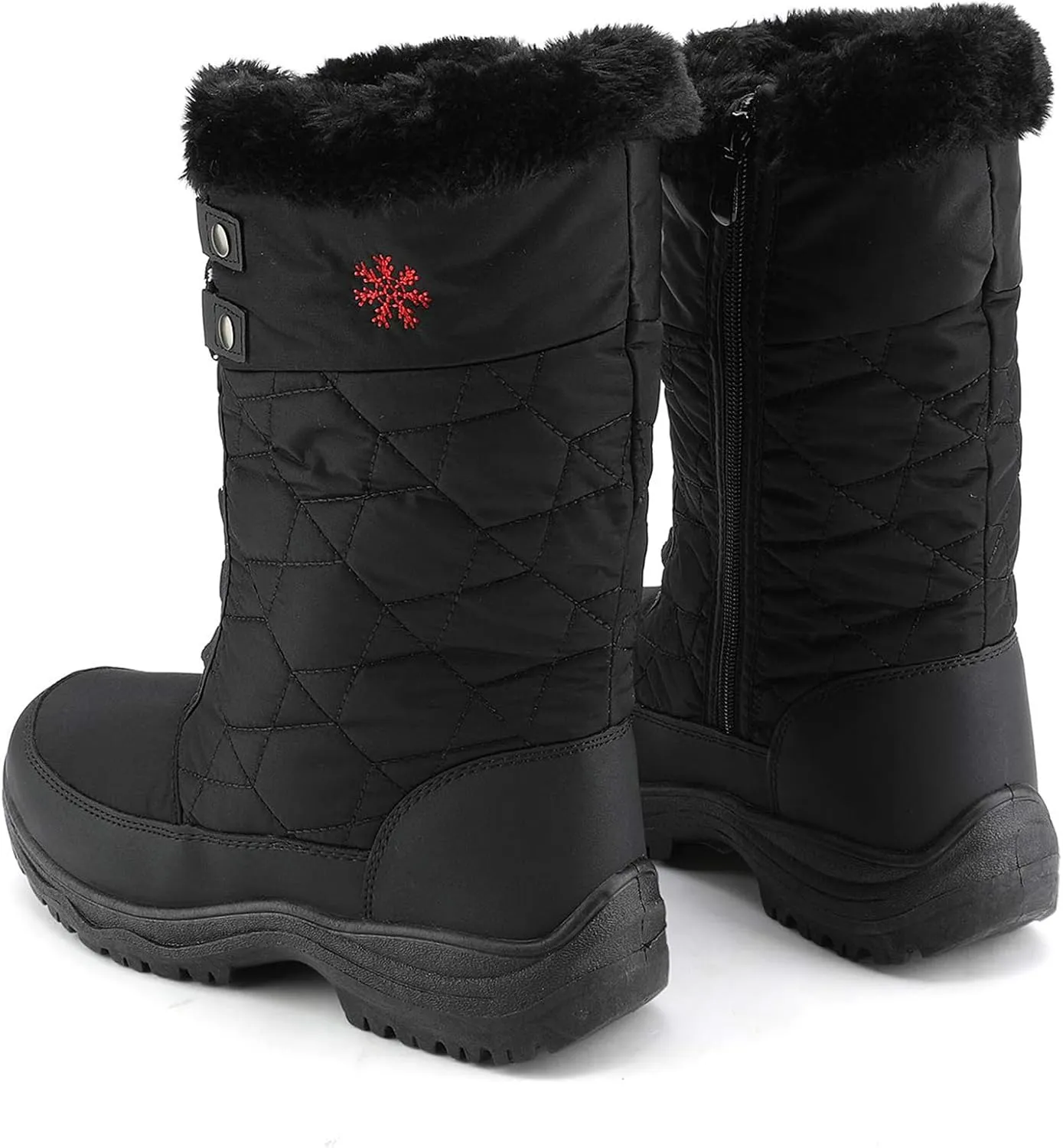 DREAM PAIRS Women's Warm Faux Fur Lined Mid-Calf Winter Snow Boots
