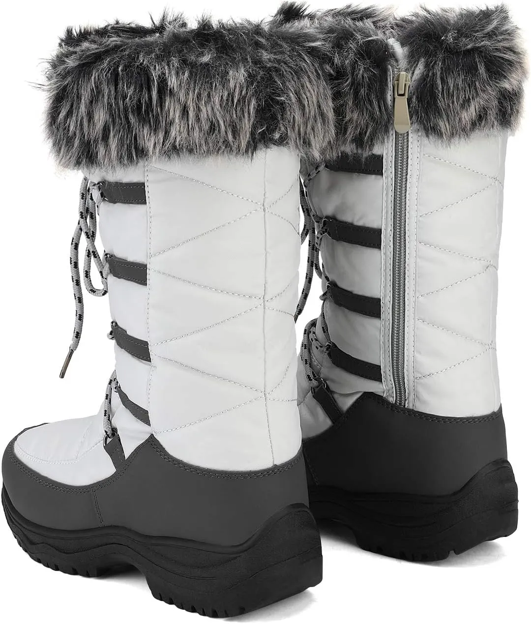 DREAM PAIRS Women's Warm Faux Fur Lined Mid-Calf Winter Snow Boots