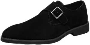 Dress Oxford for Men Slip On Metal Hasp Monk Shoes British Style Slip On Pointed Toe Moccasins Loafers Shoes British Fashion Suede Leather Shoes