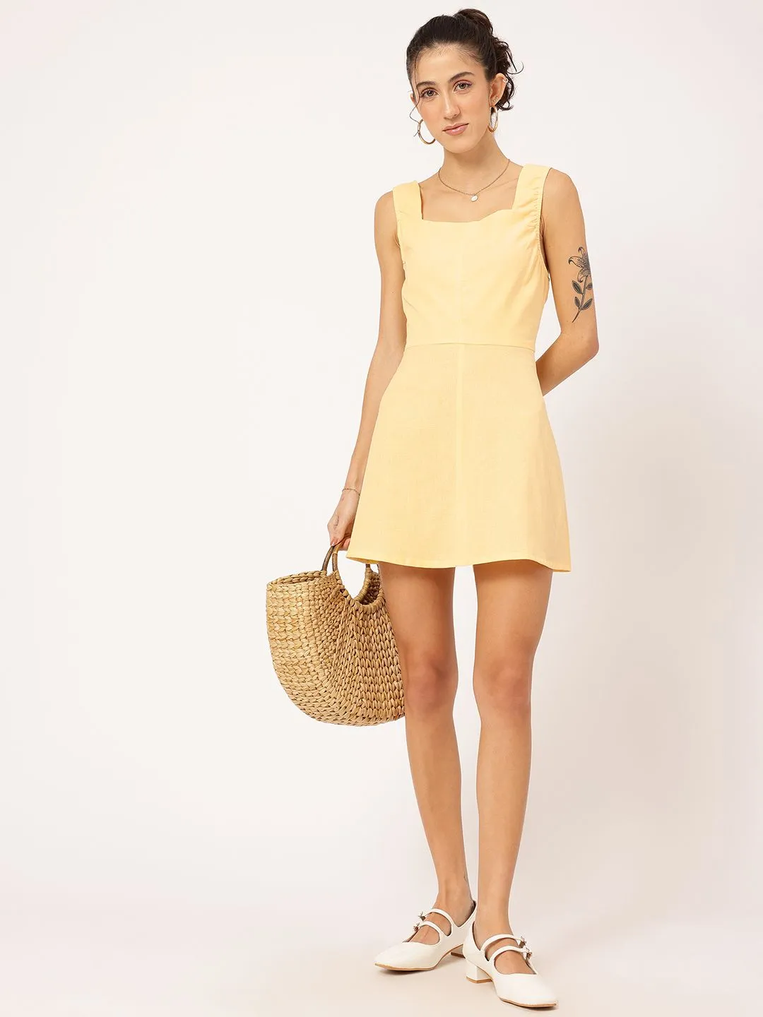 DressBerry Hello Sunshine Styled Back Mini Dress