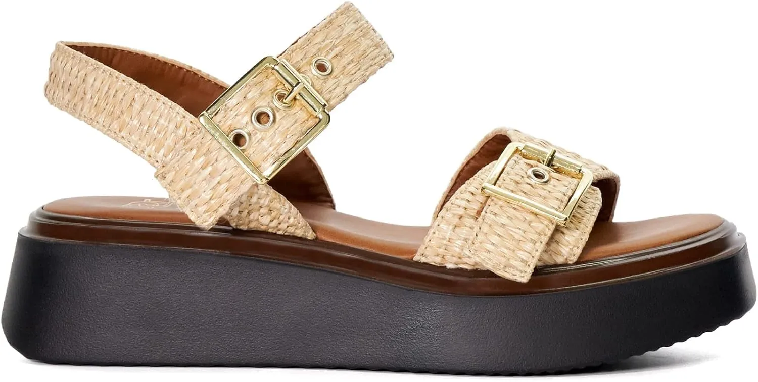 Dune London Women's Loells Platforms-Sandals, Natural, 6