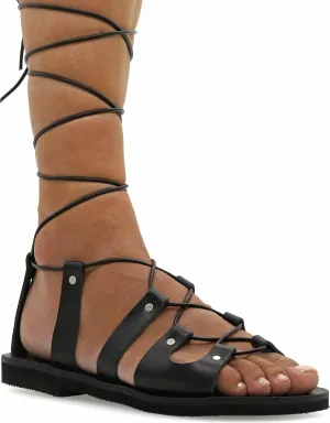 Emmanuela Ancient Greek Style Gladiator Sandals, Handmade Leather Open Toe Flat Sandals with Laces, Quality Tie Up Summer Shoes for Women, Boho Chic Lace up Sandals