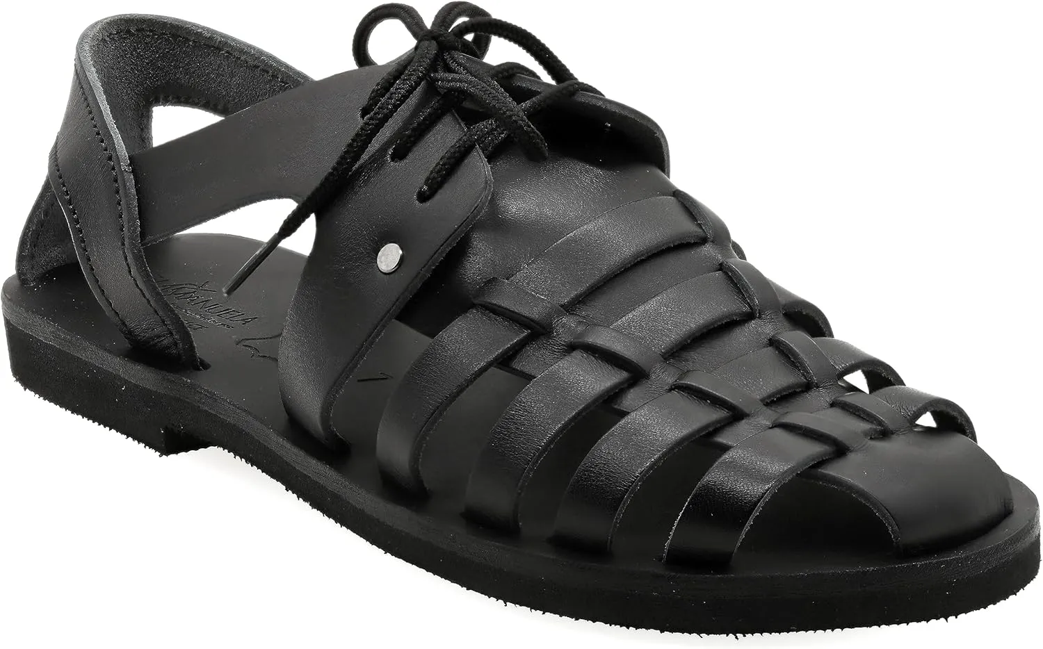 Emmanuela Ancient Greek Style Leather Fisherman Sandals for Women with Laces, Handmade Leather Caged Tie up Women's Sandals, Quality Strappy Summer Shoes Black, Brown, Beige