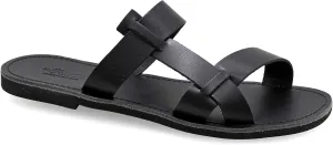 Emmanuela Ancient Greek Style Leather Sandals for Men, Quality Handmade Open Toe Men's Sandals, Slide on Summer Shoes, Slider Strappy Mules