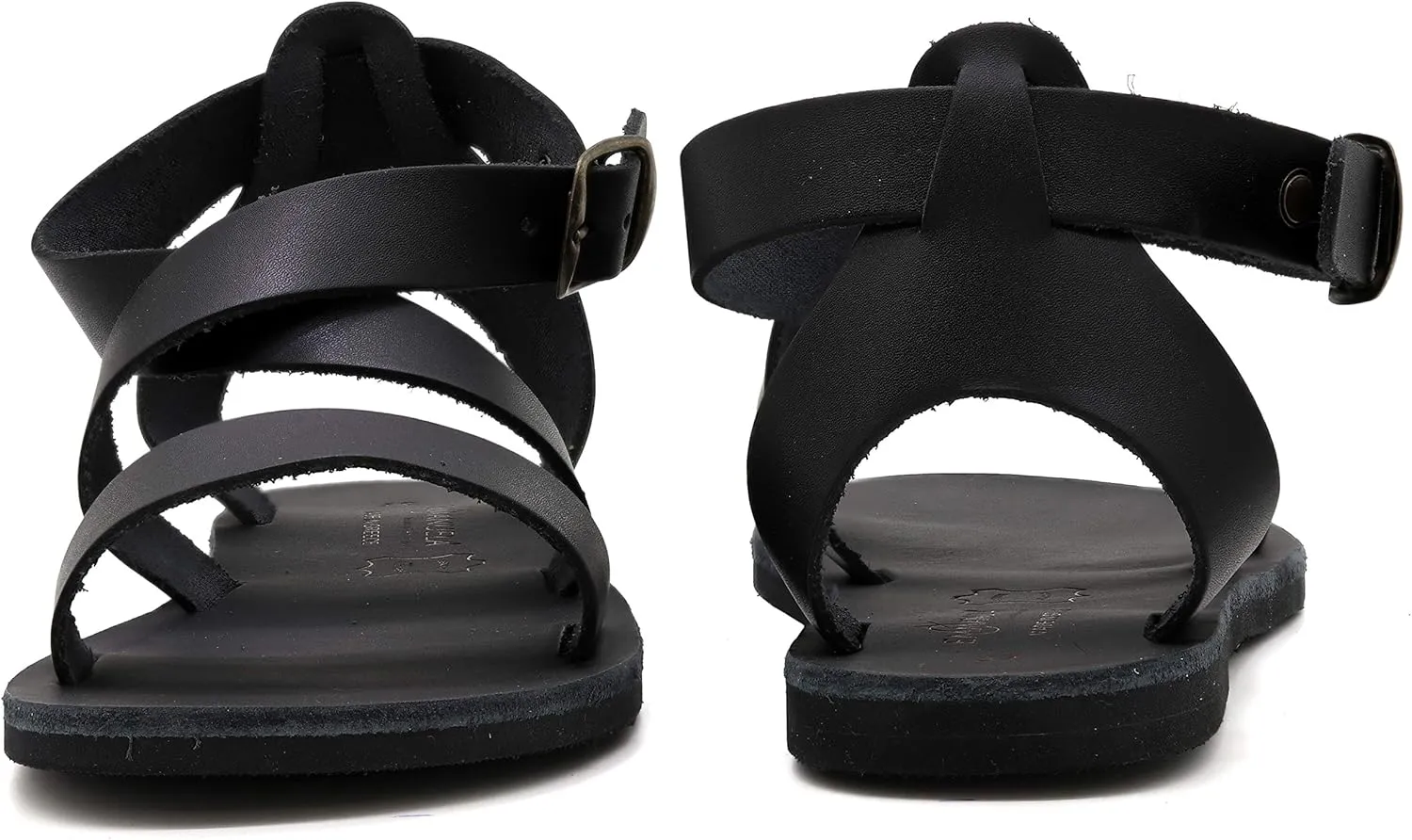 Emmanuela Greek Handmade Leather Flat Sandals, Quality Ankle Strap Sandals with adjustable buckle, Ankle Cuff Summer Shoes, Open Toe Strappy Sandals, Boho Chic Sandals