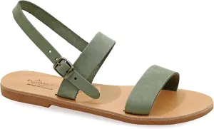 Emmanuela Greek Handmade Leather Flat Sandals, Quality Summer Shoes for Women with adjustable buckle strap, Open Toe Strappy Sandals, Boho Chic Slingback Sandals