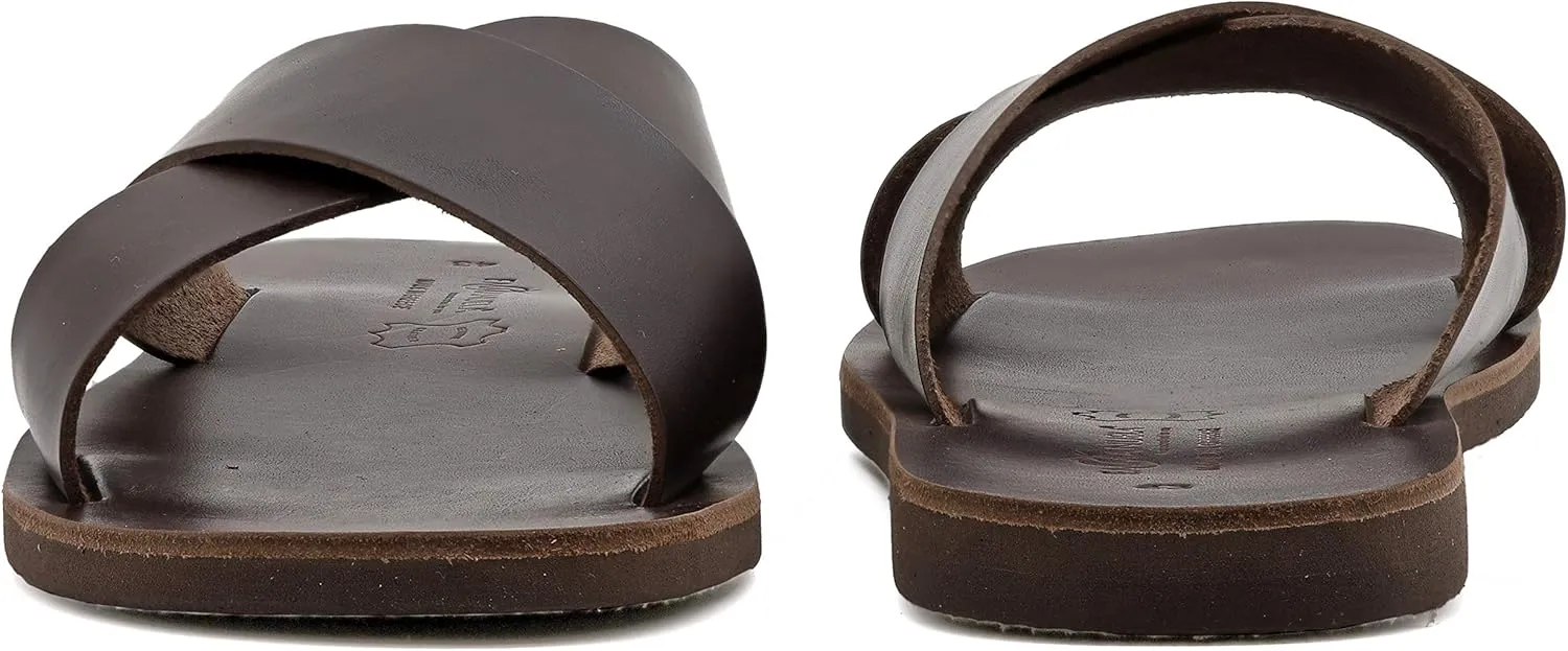 Emmanuela Greek Leather Cross Strap Sandals for Men, Quality Handmade Men's Sandals, Mens X Strappy Summer Shoes
