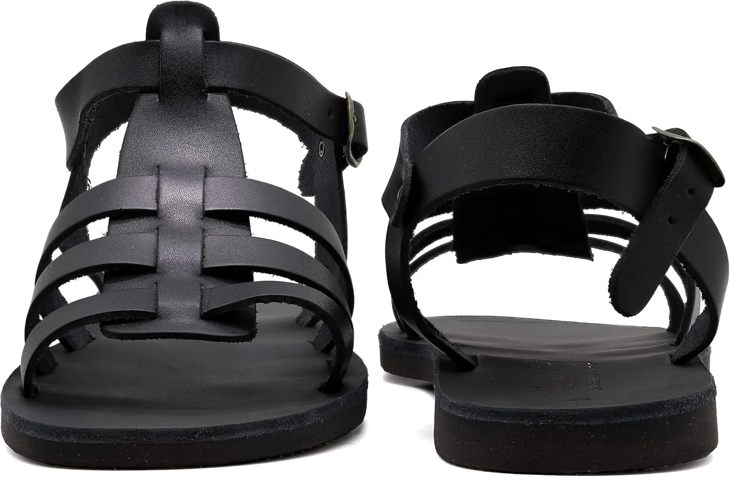 Emmanuela Greek Leather Fisherman's Sandals for Men, Quality Handmade Men's Sandals with adjustable Buckle Strap, Mens Strappy Summer Shoes
