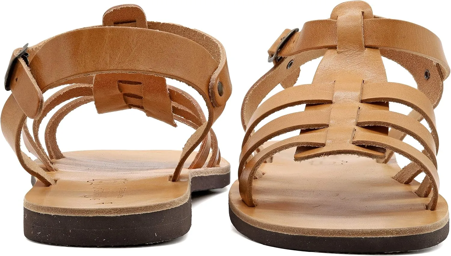 Emmanuela Greek Leather Fisherman's Sandals for Men, Quality Handmade Men's Sandals with adjustable Buckle Strap, Mens Strappy Summer Shoes
