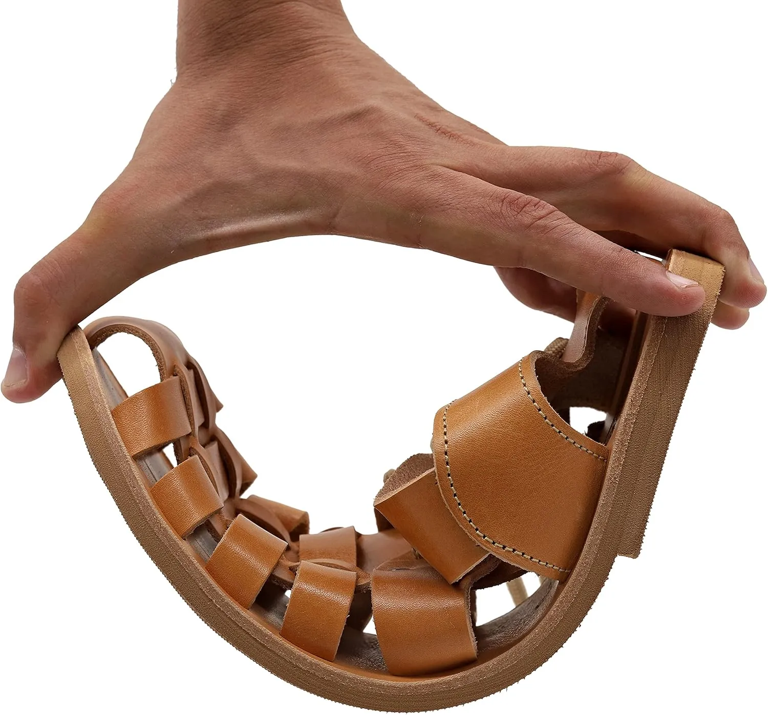 Emmanuela Greek Leather Fisherman's Sandals for Men, Quality Handmade Men's Sandals with adjustable Buckle Strap, Mens Strappy Summer Shoes