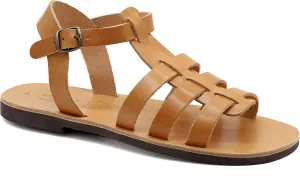 Emmanuela Greek Leather Fisherman's Sandals for Men, Quality Handmade Men's Sandals with adjustable Buckle Strap, Mens Strappy Summer Shoes