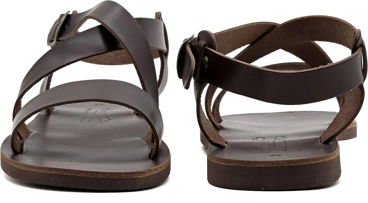 Emmanuela Greek Leather Gladiator Sandals for Men, Quality Handmade Men's Sandals with adjustable Buckle Strap, Mens Strappy Summer Shoes
