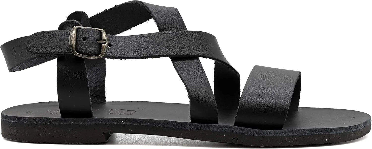 Emmanuela Greek Leather Gladiator Sandals for Men, Quality Handmade Men's Sandals with adjustable Buckle Strap, Mens Strappy Summer Shoes