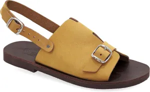 Emmanuela Greek Style Sandals, Quality Handmade Leather Open Toe Flat Sandals, Adjustable Buckle Strap Summer Shoes for Women, Boho Chic Mules, Slingback Ankle Strap