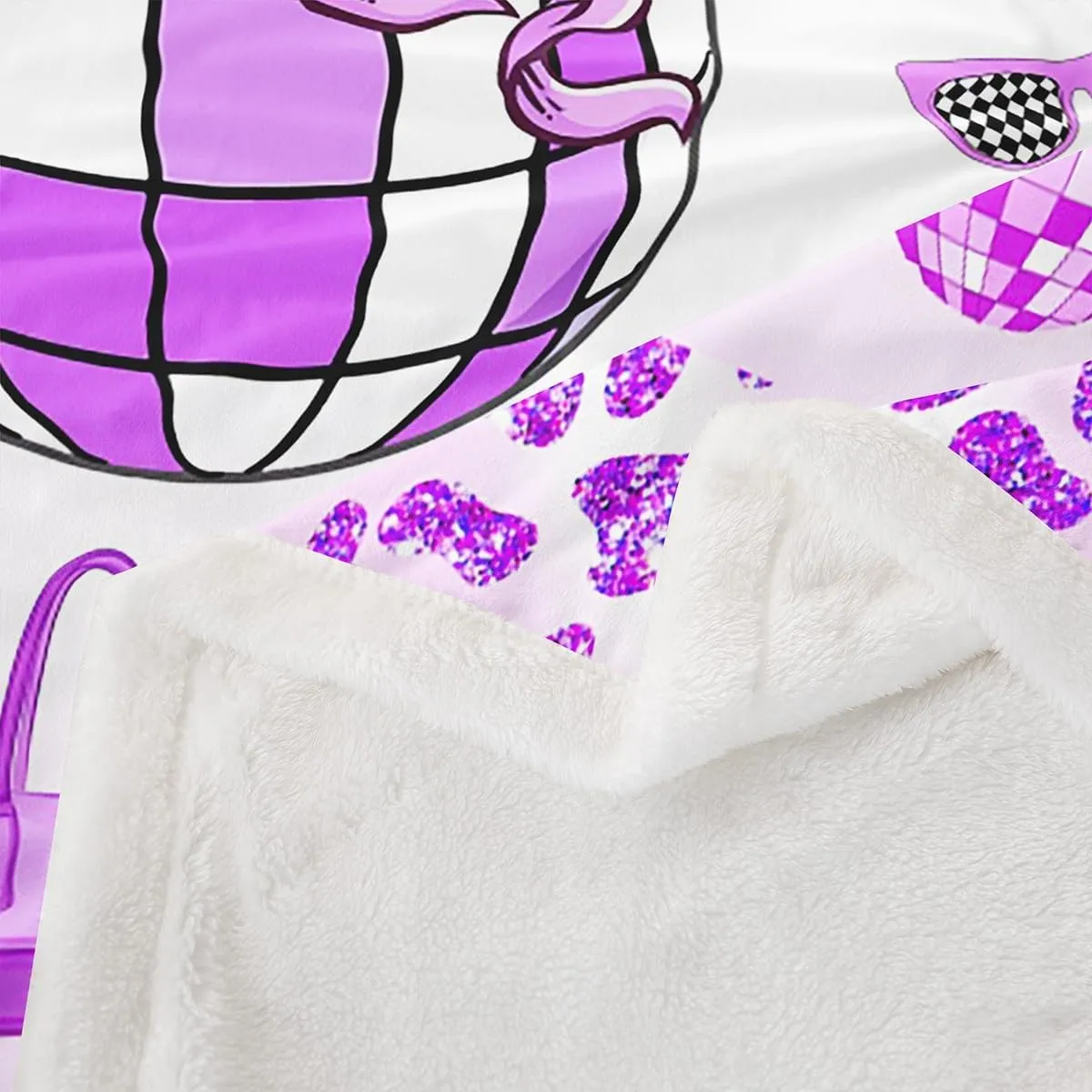 Erosebridal Cowgirl Throw Blanket Twin 60x80 Inch for Bedroom Living Room Sofa,Cow Pattern Hat Fleece Blanket,Western Cowboy Fuzzy Blankets,Purple Stars Boots Sherpa Blankets