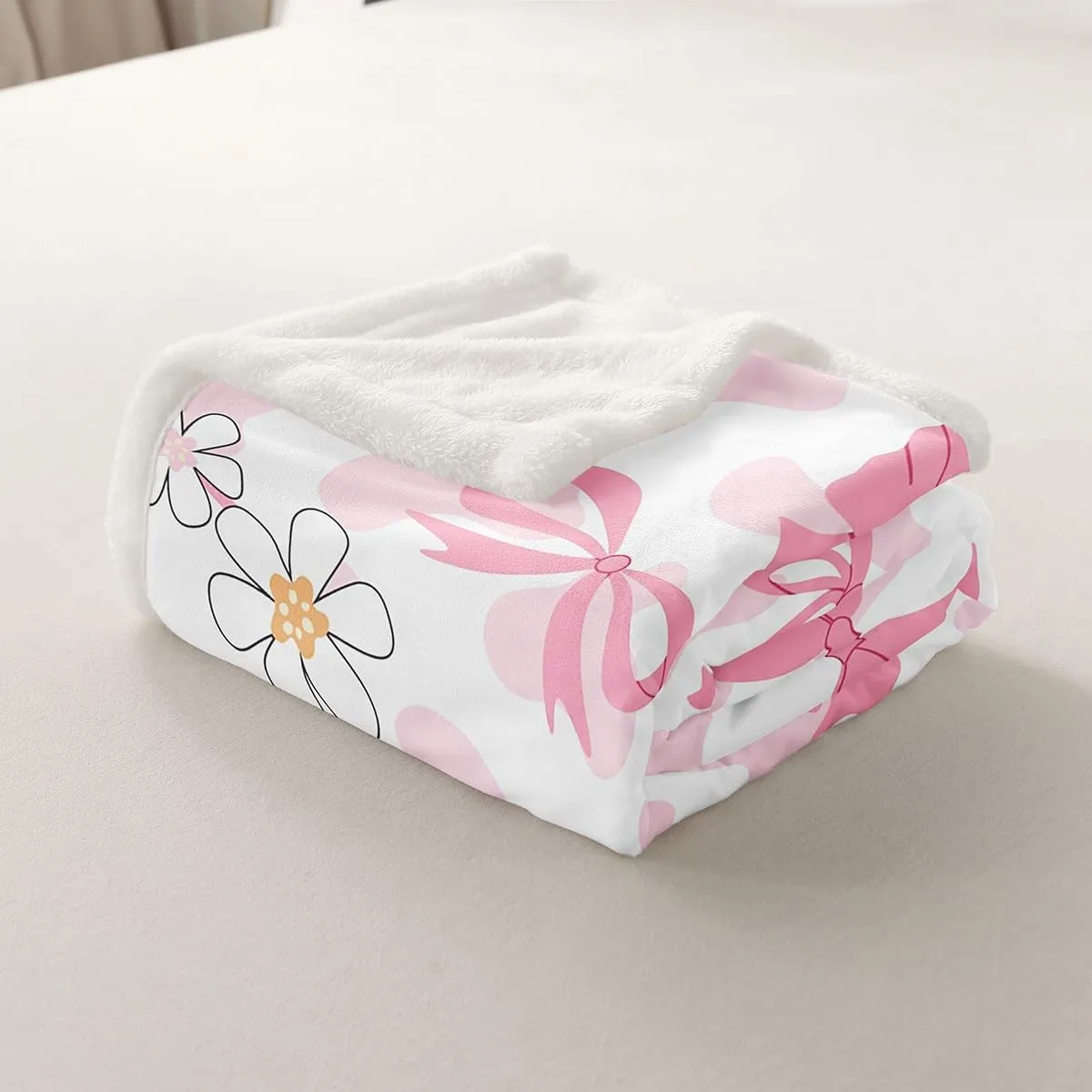 Erosebridal Girls Ribbon Bow Blankets,Western Cowgirl Boots Throw Blanket for Kids Teens Adults,Cheetah Leopard Print Fleece Fuzzy Blanket,Vintage Flower Floral Plush Blanket Throw 50x60