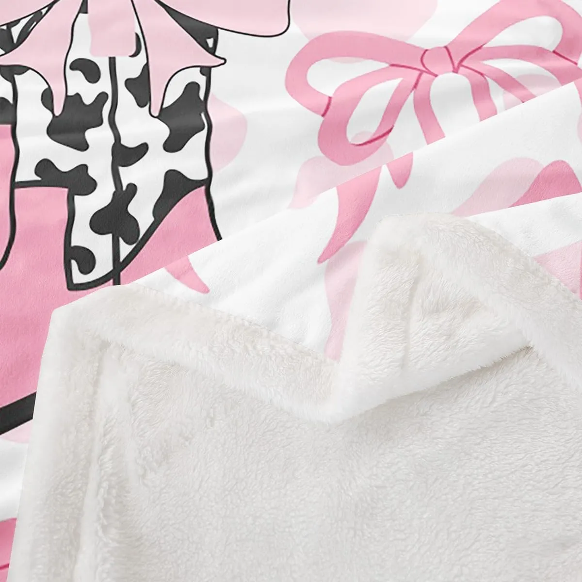 Erosebridal Girls Ribbon Bow Blankets,Western Cowgirl Boots Throw Blanket for Kids Teens Adults,Cheetah Leopard Print Fleece Fuzzy Blanket,Vintage Flower Floral Plush Blanket Throw 50x60