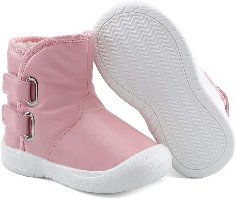 ESTAMICO Toddler Boys Gilrs Rubber Sole Warm Winter Snow Boots