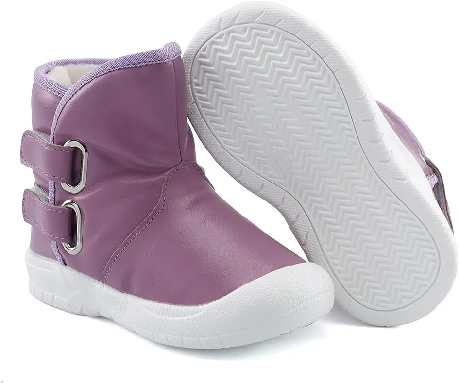 ESTAMICO Toddler Boys Gilrs Rubber Sole Warm Winter Snow Boots